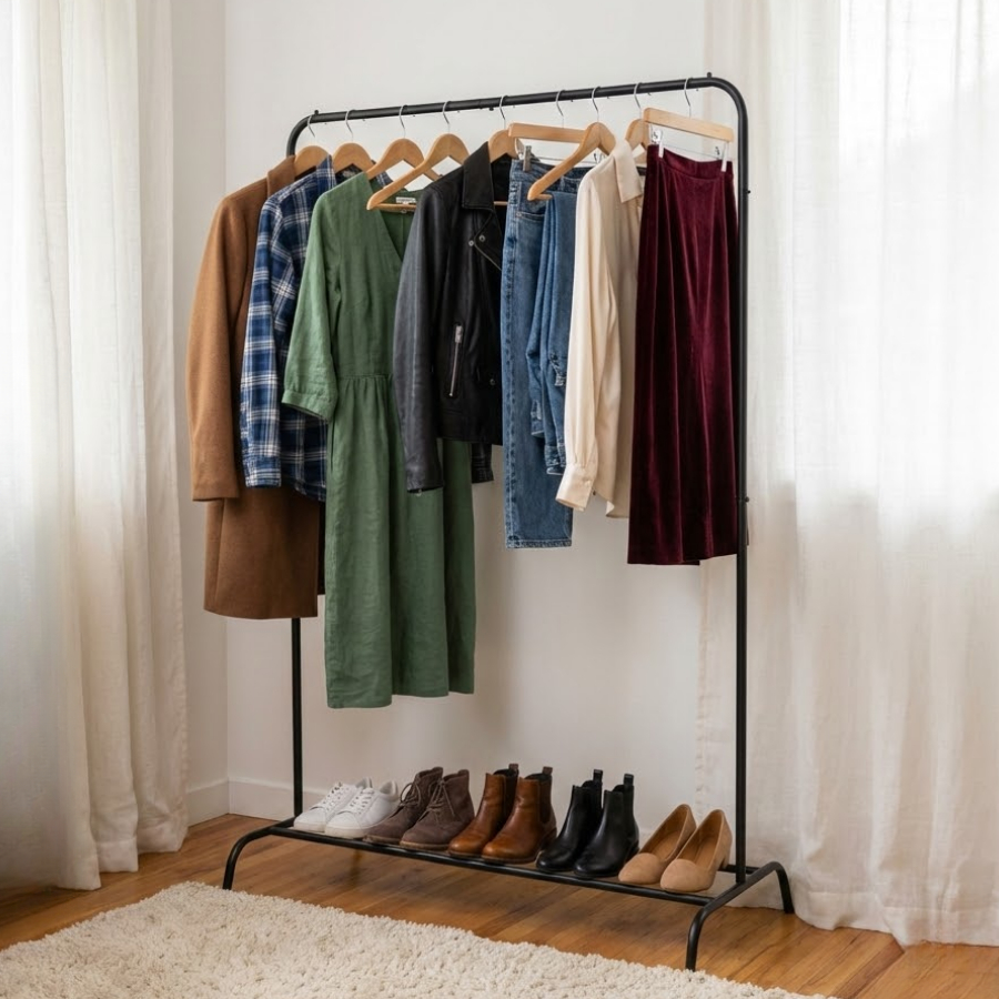 Guarda Roupa Portátil Arara Multifuncional com Cabideiro e Sapateira Organizadora De Roupas Roupeiro