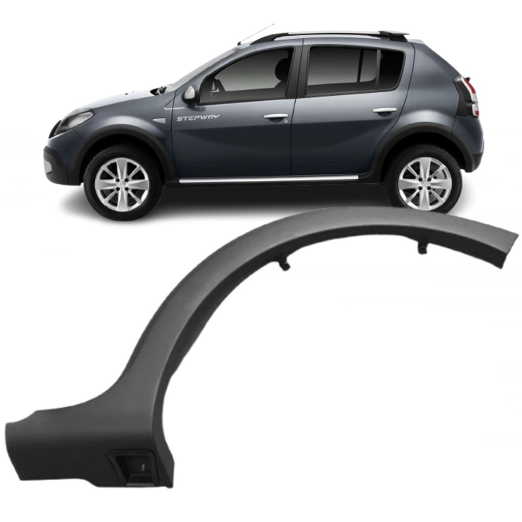 Moldura Alargador Paralama Traseira Sandero 2012 Até 2014 Stepway Maior