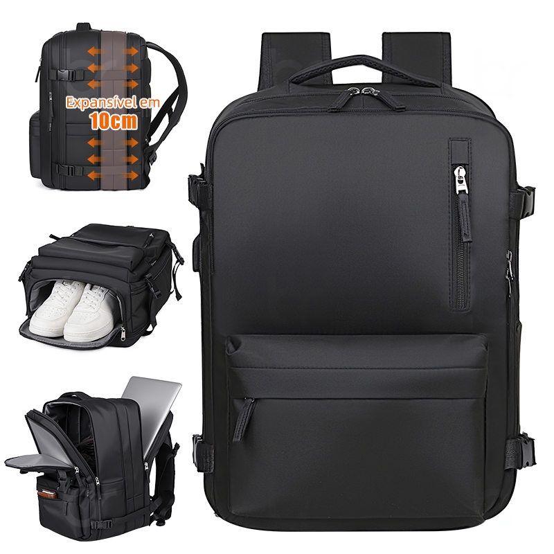 Mochila Grande Feminina Masculina Viagem Multifuncional Reforçada Impermeável Expansível Notebook