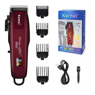 Máquina Profissional De Cortar Cabelo Sem Fio Bordô Kemei Km-PG2600