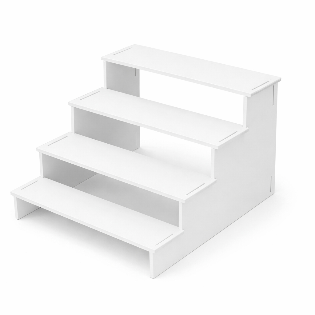 Escada para Decoração de Mesa 4 degraus em MDF BRANCO Linha PREMIUM Promoção Casa Decor
