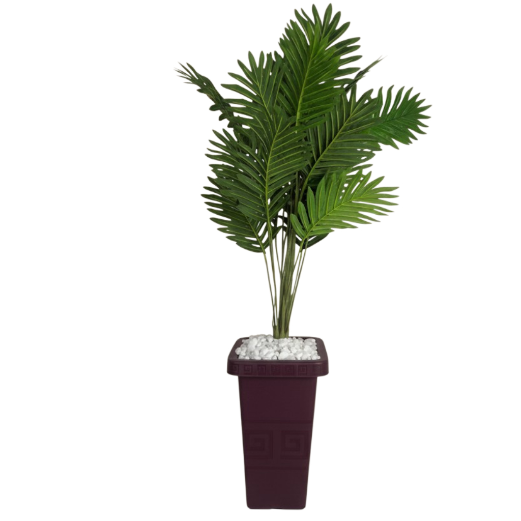 Planta Artificial Arranjo Coqueiro + Vaso Grande Decorativo