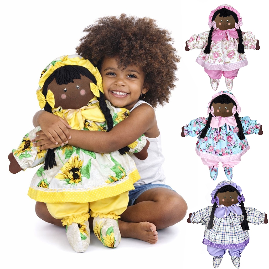 Boneca de Pano Negra 60 cm Decoração de Quarto