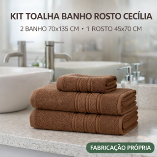 Kit Toalhas Banho Rosto Cecília 2 Banho 1 Rosto 100% Algodão Felpuda Absorção em Oferta na Shopee
