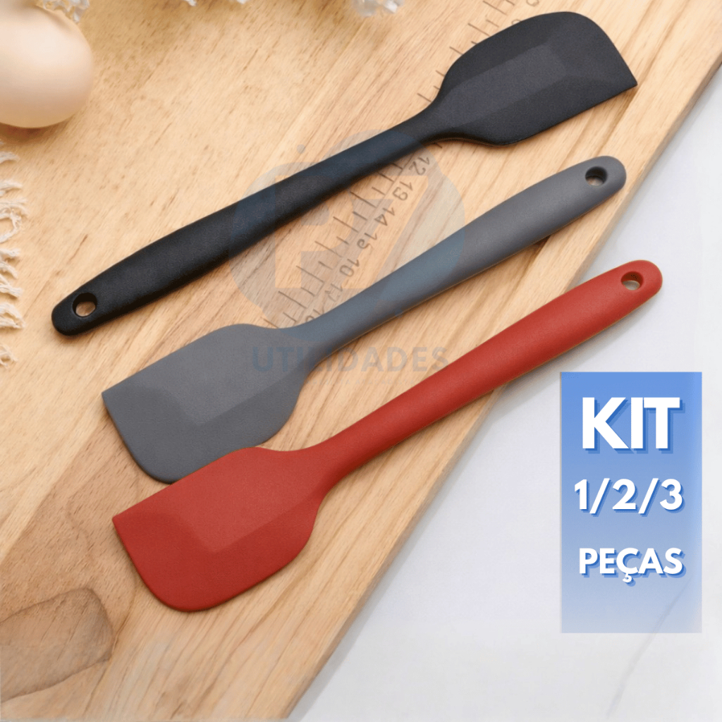 Espátula Pão Duro Silicone Reforçado 27cm para Confeitaria e Cozinha Escolha a Cor e Quantidade em Oferta na Shopee