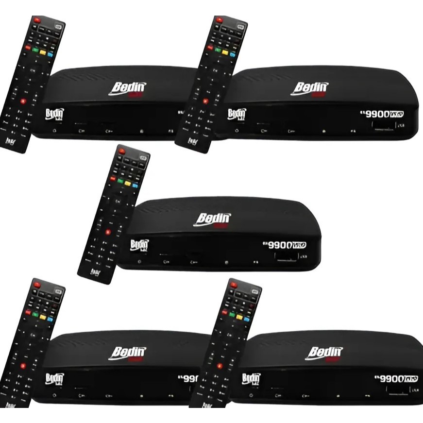 Kit 5 Receptor Digital Banda Ku Full Hd Bs9900 Bedin Sat Preto 5v Regionalizado