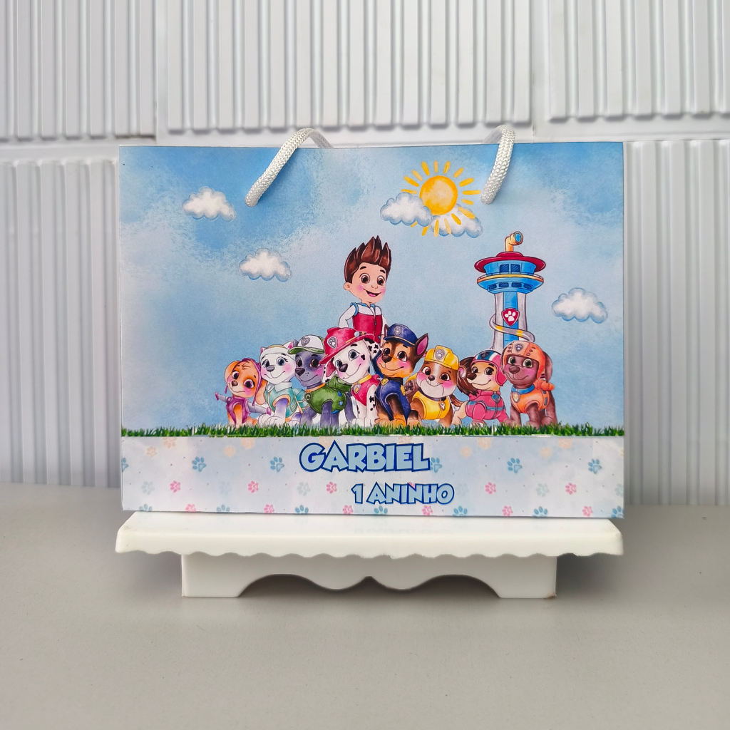 SACOLINHA PERSONALIZADA PEGUE E MONTE PATRULHAA CANIINA Lembrancinha Festa infantil sacolinha surpresa