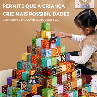 72 80PCS BLOCOS DE CONSTRUÇÃO CÚBICOS MAGNÉTICOS MONTAGEM LIVRE DIY BRINQUEDO EDUCATIVO INFANTIL em Oferta na Shopee
