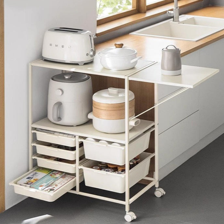 Carrinho Organizador Multifuncional 6 Gavetas em Metal com Rodinhas | Rack Multiuso para Cozinha, Banheiro e Escritório