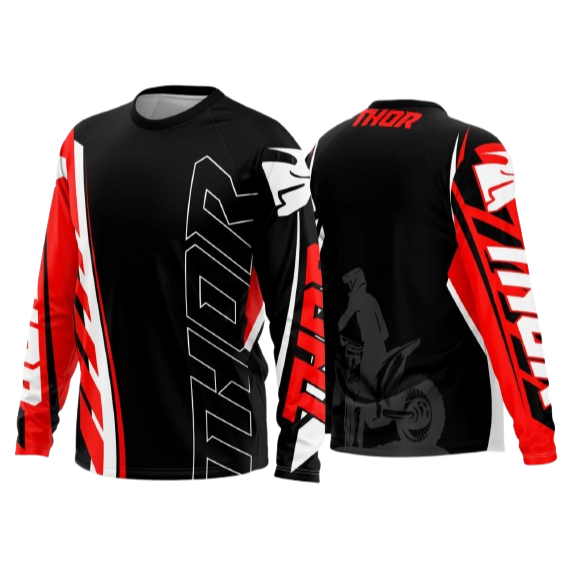camisa Camiseta Motocross Manga Longa Dry Fit Uv 50+ esporte THOR