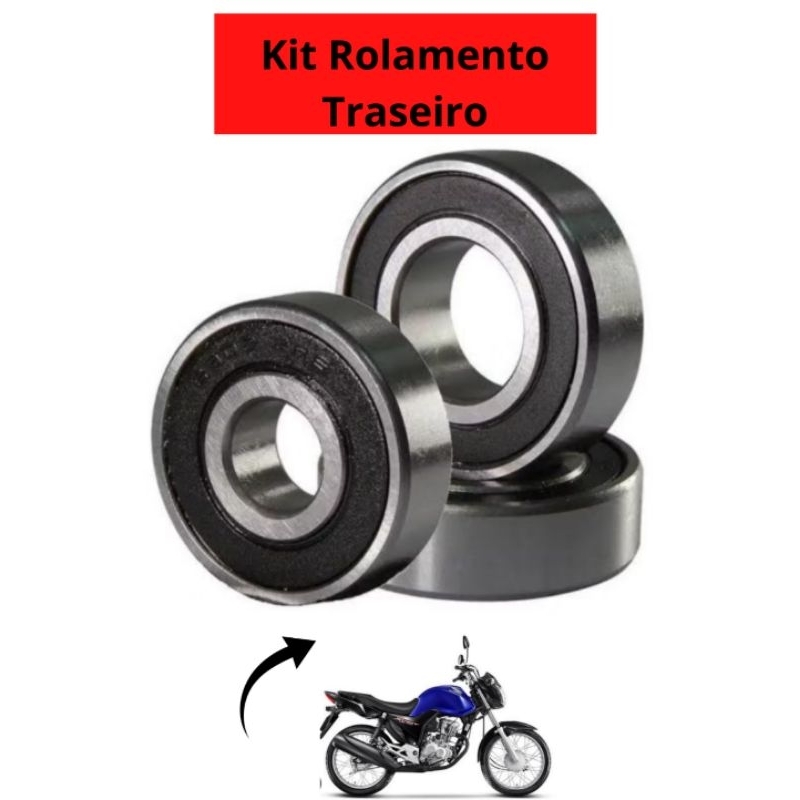 Kit Rolamento Roda Traseira Cg Titan Fan 150 160 Start 160 + Rolamento Coroa Qualidade Premium