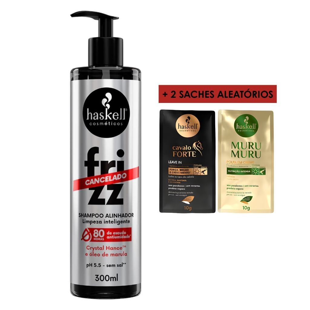 Haskell Shampoo Alinhador Frizz Cancelado 300ml + 2 Sachês