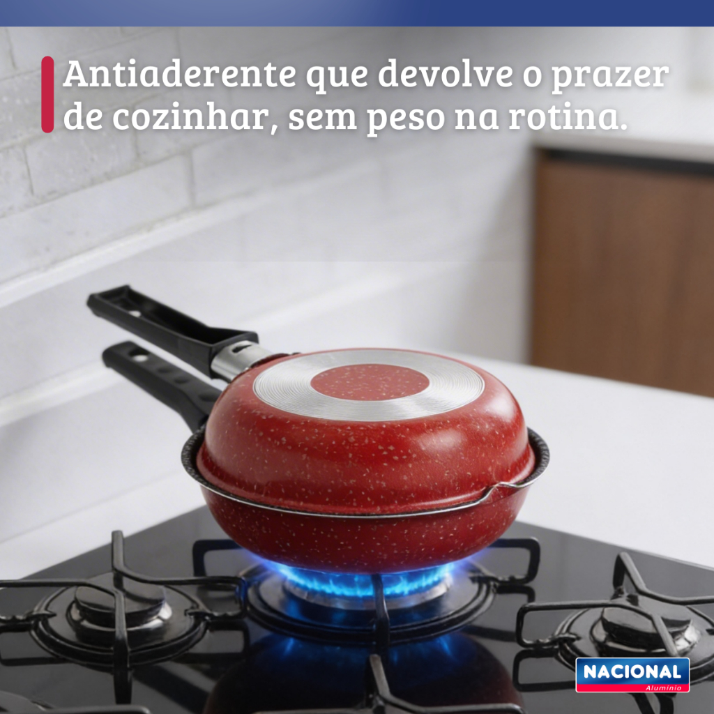 Frigideira Hamburgueira Dupla Antiaderente 14Cm Vermelho Nacional