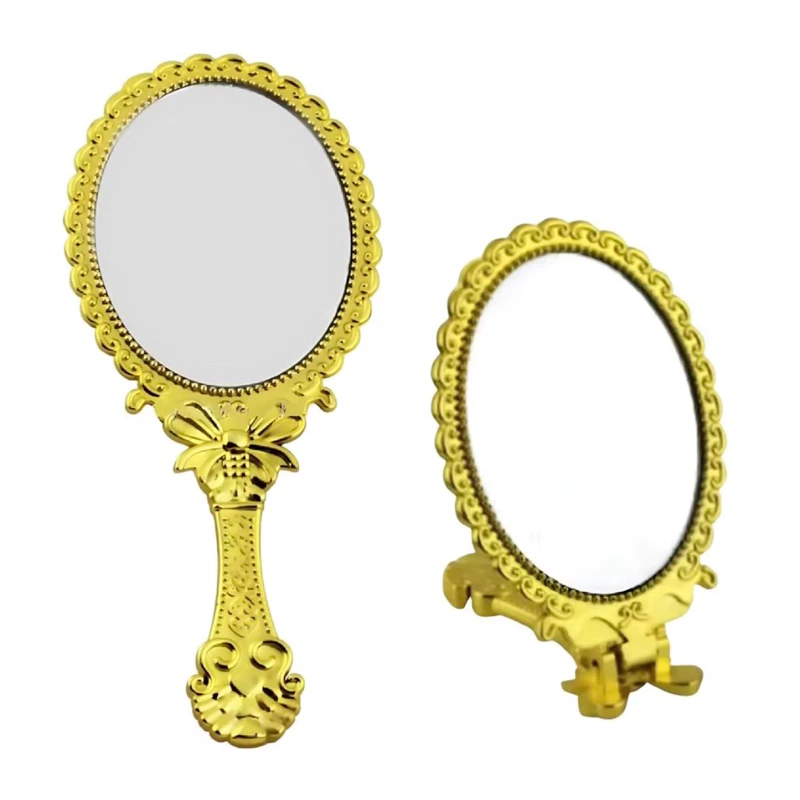 Kit Com 6/12/24 Peças Espelhos De Mão Princesas Dobrável Dourado Para Maquiagem, Lembranças De Festa — imagem 2 de 2