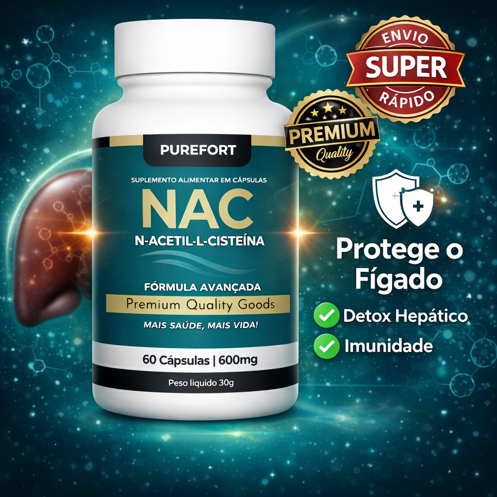 NAC 600mg – N-Acetilcisteína | Precursor da Glutationa | Imunidade & Fígado Saudável em Oferta na Shopee
