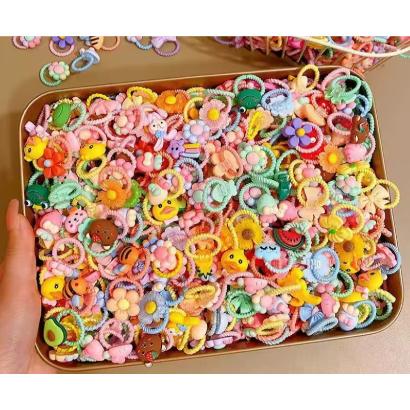 Laços De Cabelo Elásticos Estilo Coreano Para Crianças , Faixas Não Danificadas Meninas , Acessórios Kit c/50/100/150