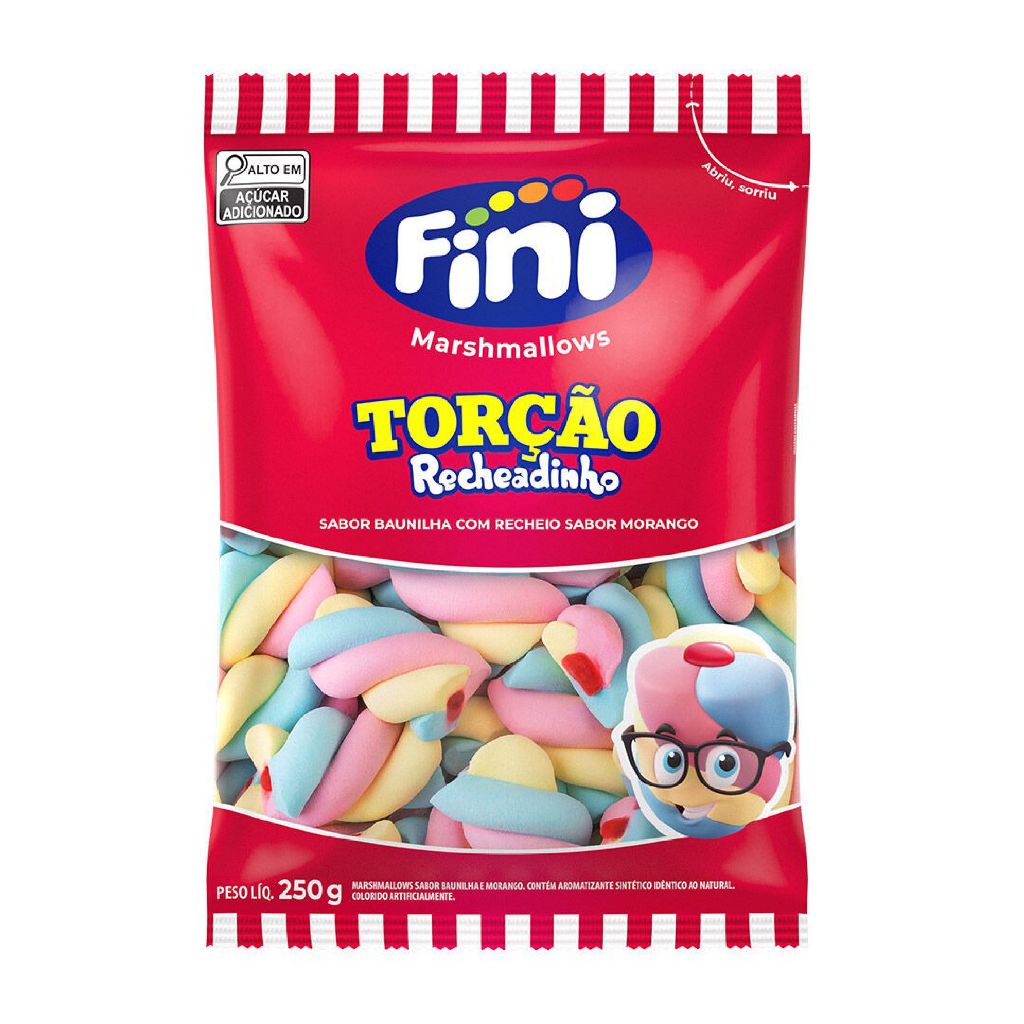Marshmallow Recheadinho Torção Sabor Baunilha com Recheio 250g Fini