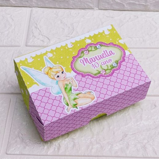 Caixa 6 Doces Sininho Personalizada - Lembrancinhas Personalizada - Festa Infantil - Festa de Aniversário Infantil