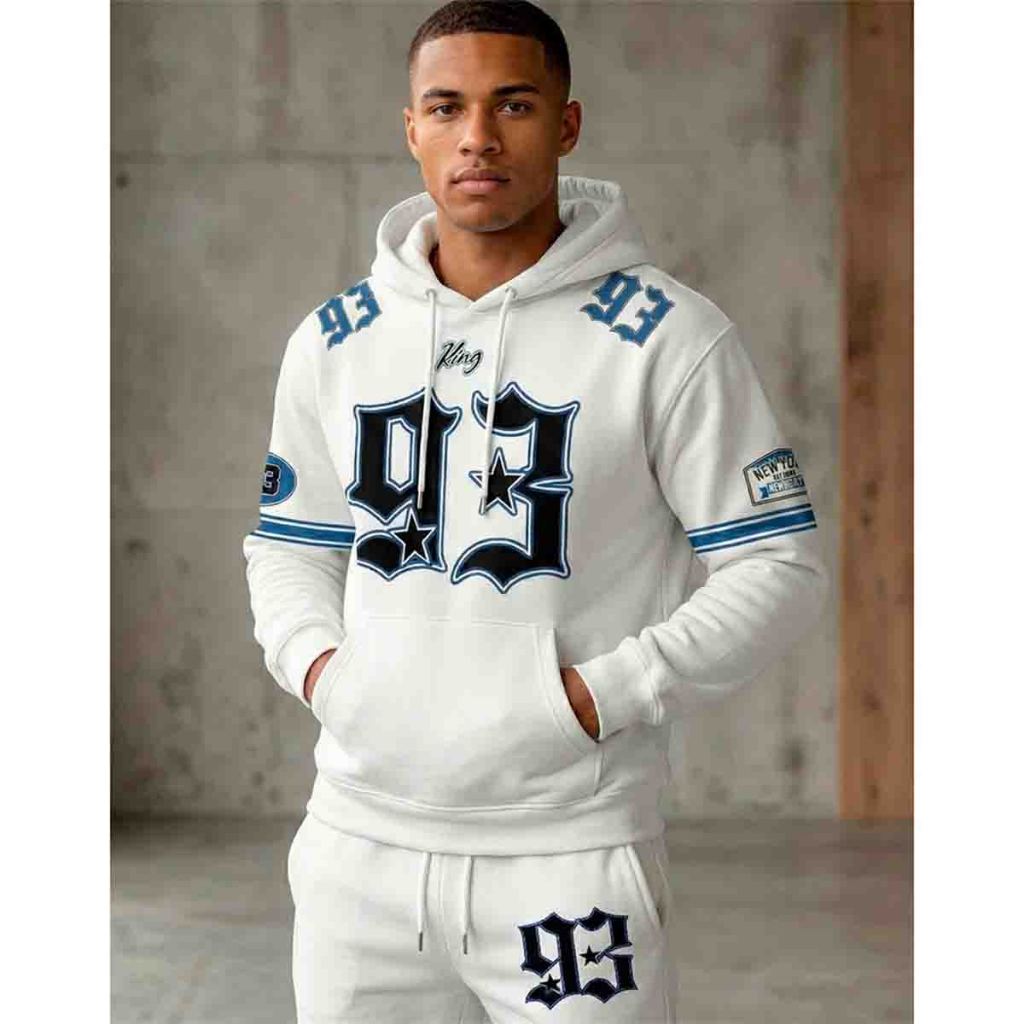 Kit Masculino King 93 Conjunto Casaco Blusa Capuz Moletom Calça com Bolso