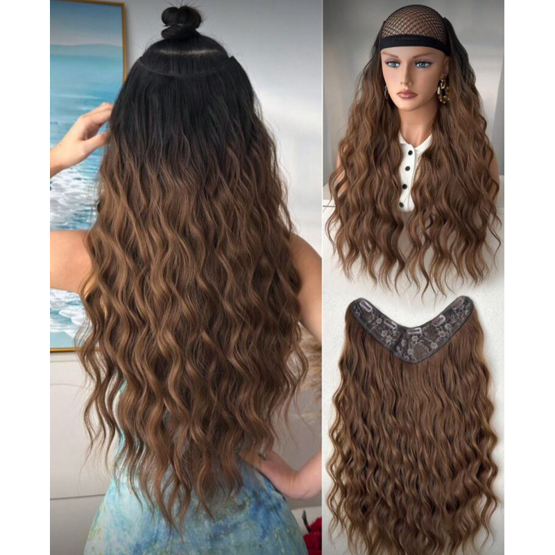 Aplique Cabelo tic tac ✨russo humanizado✨200g morena iluminada mega hair aplique fibra russa premium organico bio humano
