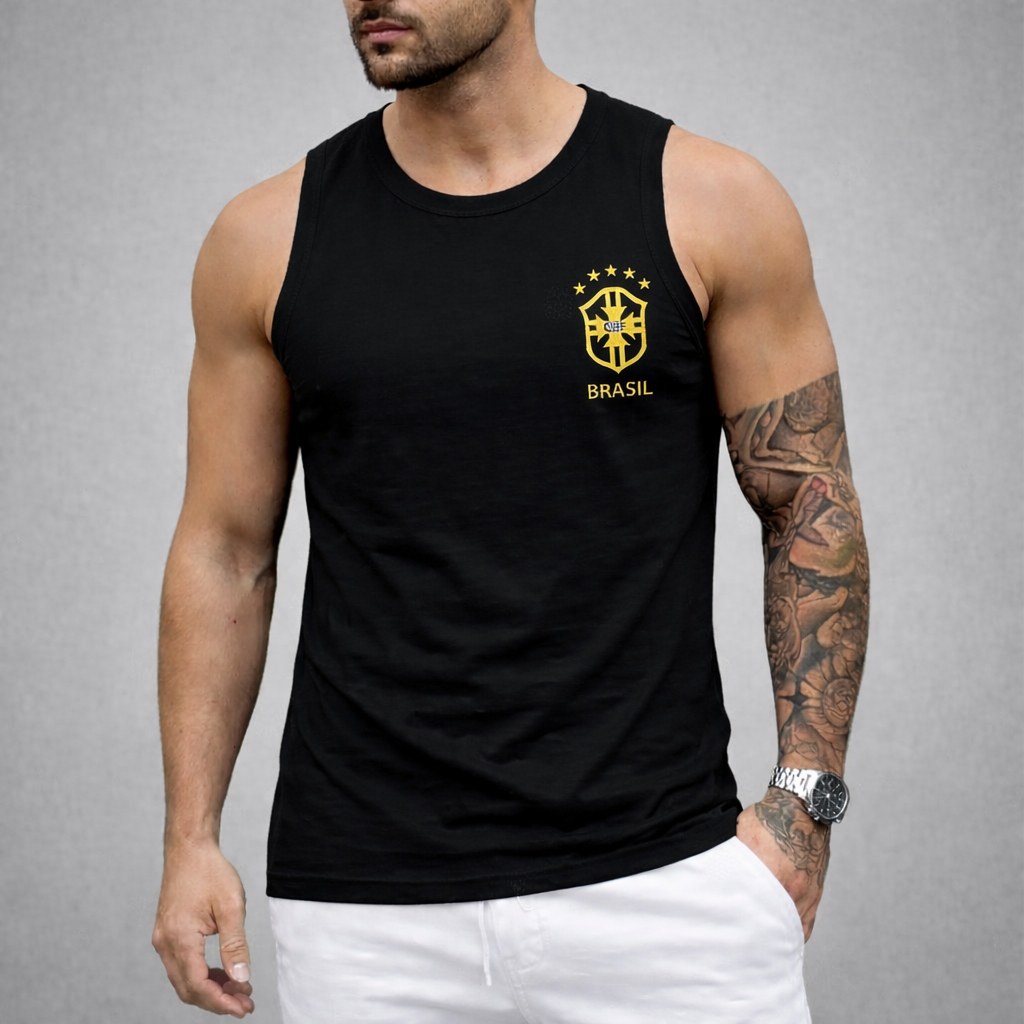 Camiseta regata Machão do BRASIL Masculino Algodão ENVIO RAPIDO