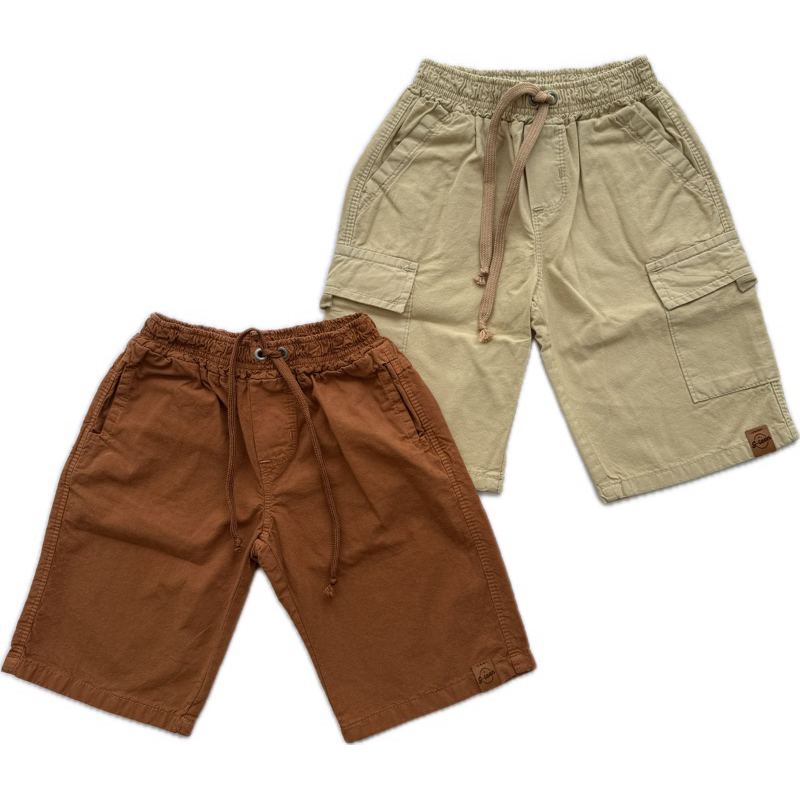 Kit Bermuda MAURICINHO + CARGO Infantil e Juvenil Masculino em Sarja com Elástico