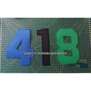 Patch bordado termocolante número grande uniforme time futebol em Oferta na Shopee