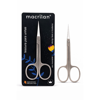 Tesoura Ponta Fina Para Cílios e unhas Macrilan - Ideal unha de bebe, artesato e Sobrancelha em Oferta na Shopee