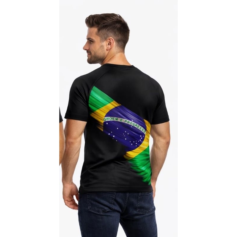 Camiseta Bandeira do Brasil Estilosa Camisa Masculina Feminina Infantil Torcedor Futebol