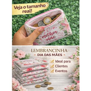 Porta moedas personalizada tema dia das mães para clientes, festas e eventos. em Oferta na Shopee
