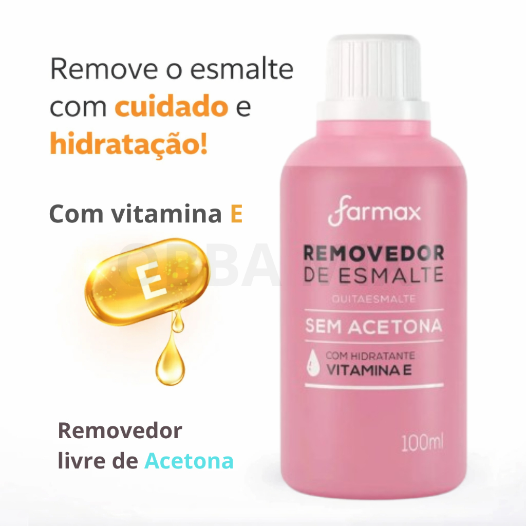 Removedor de Esmalte Sem Acetona Farmax 100ML Com Vitamina E