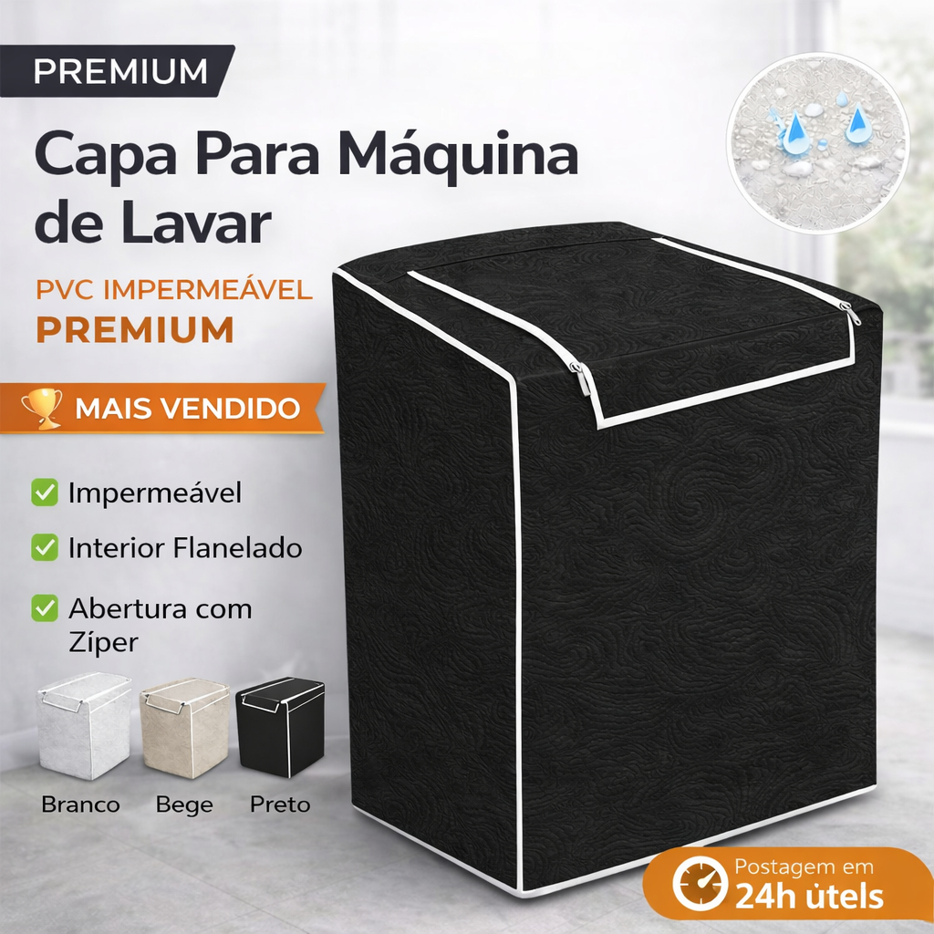 Capa para Máquina de Lavar Premium Todos Tamanhos Electrolux Brastemp Consul