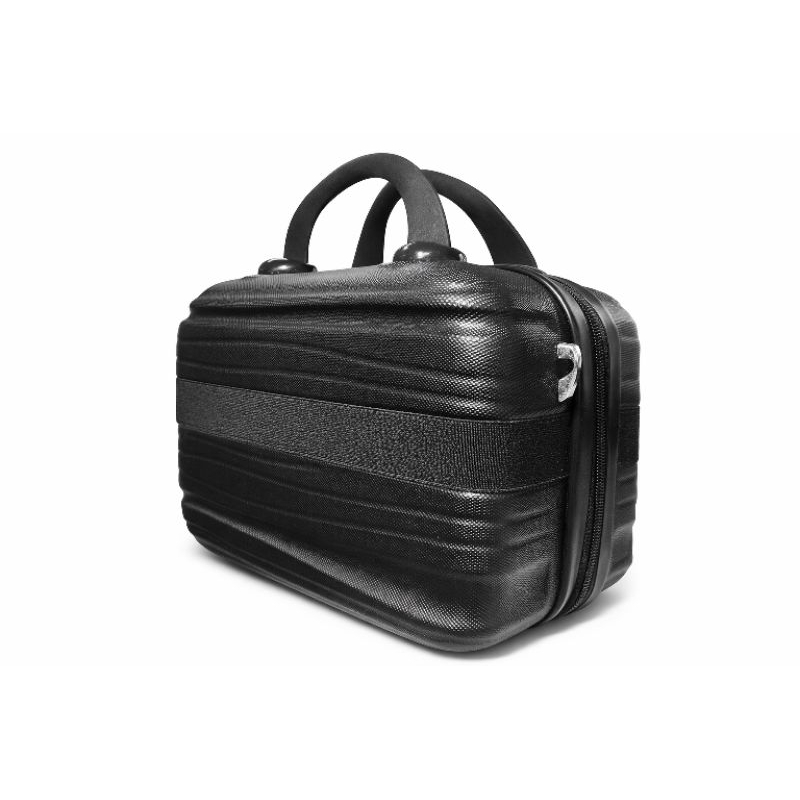 Frasqueira Rígida Viagem ABS Preta Com Alça Regulável Mala Pequena 30x26x15 Necessaire Viagem**