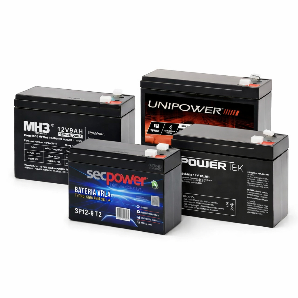 Bateria Selada VRLA 12V9Ah Alarme, Cerca Elétrica, Nobreak - Várias marcas- Enviado conforme estoque