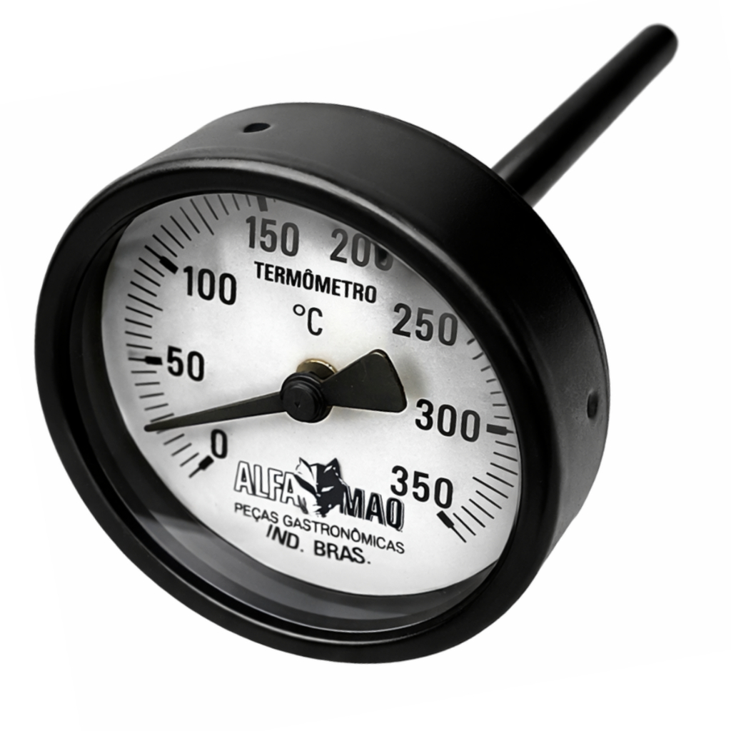 Termômetro Industrial Angular 3'' Haste 100mm Para Forno Lastro