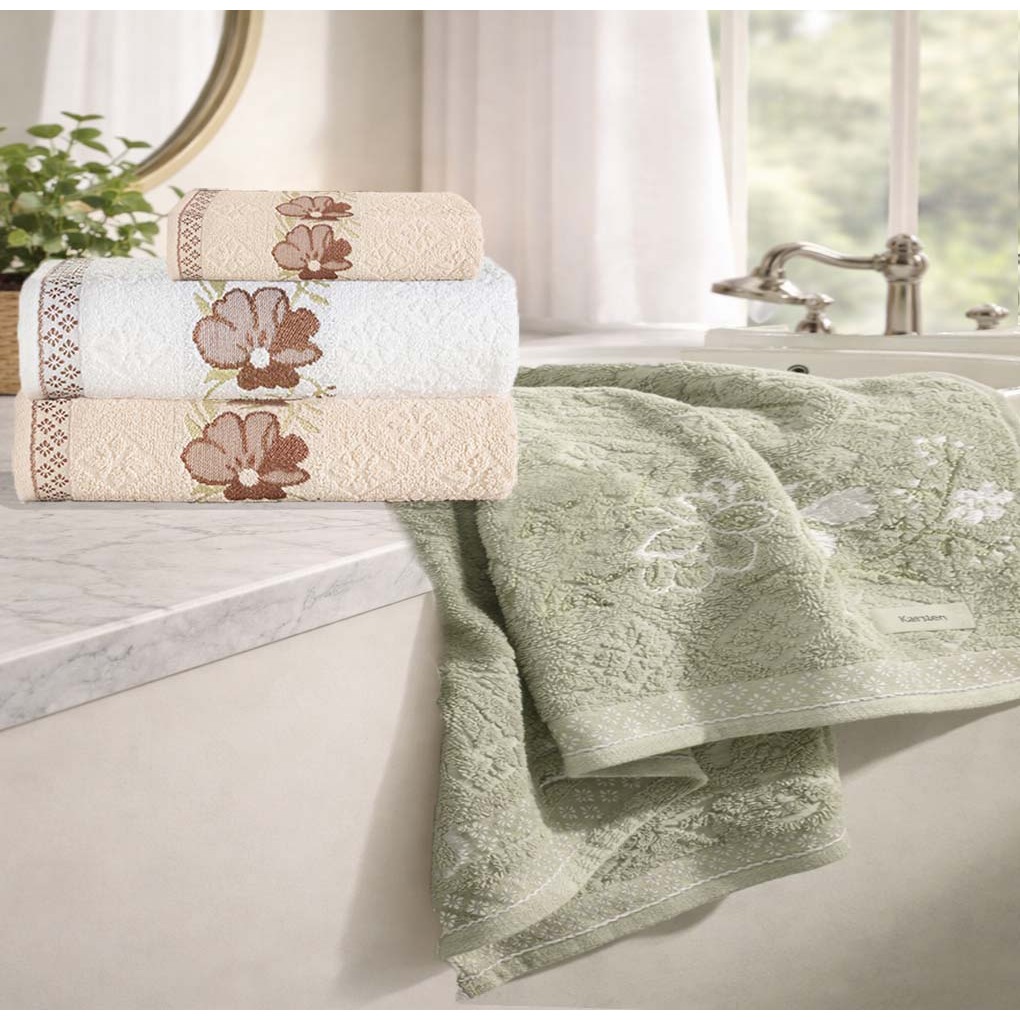 Jogo Toalhas Banho Karsten Yuna  3 Peças em Oferta na Shopee
