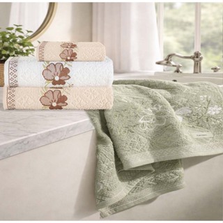 Jogo Toalhas Banho Karsten Yuna  3 Peças em Oferta na Shopee