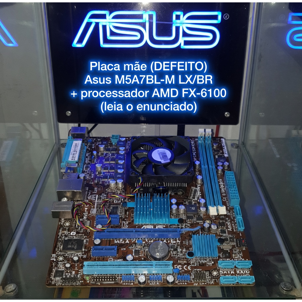 Placa mãe (DEFEITO) Asus M5A7BL-M LX/BR + processador AMD FX-6100 (leia o enunciado)