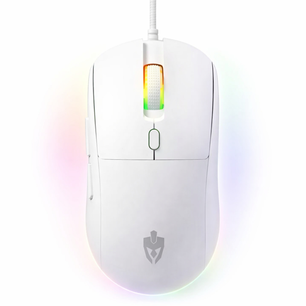 Mouse Gamer 7200 DPI Profissional Branco Programável 6 Botões Luzes Led RGB USB Sensor Óptico PC, Notebook, Video Games