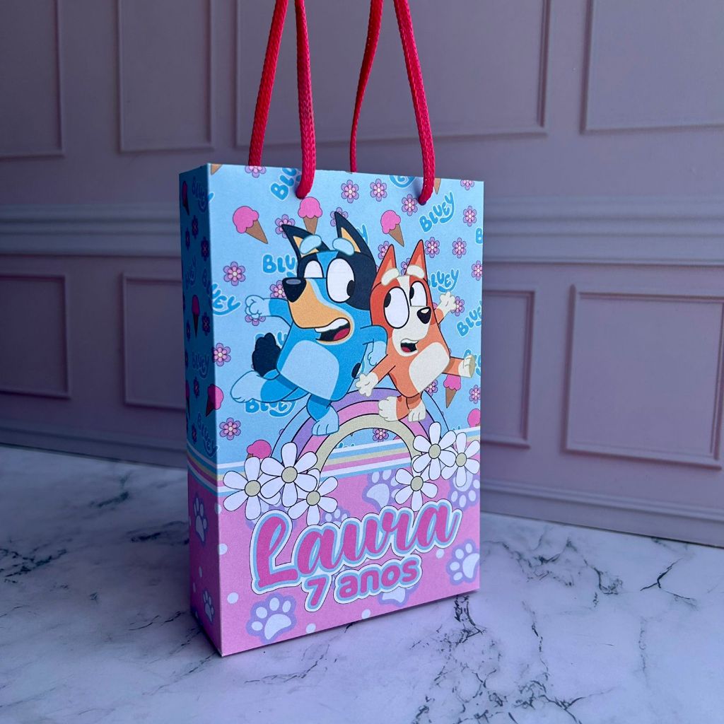 Sacolinhas P Personalizadas Bluey I PEGUE E MONTE