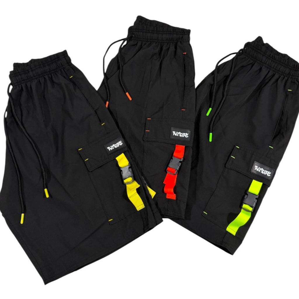 Bermuda Cargo Streetwear Masculina Short Tactel Ripfire Techwear com Fivela Ajuste Elastano