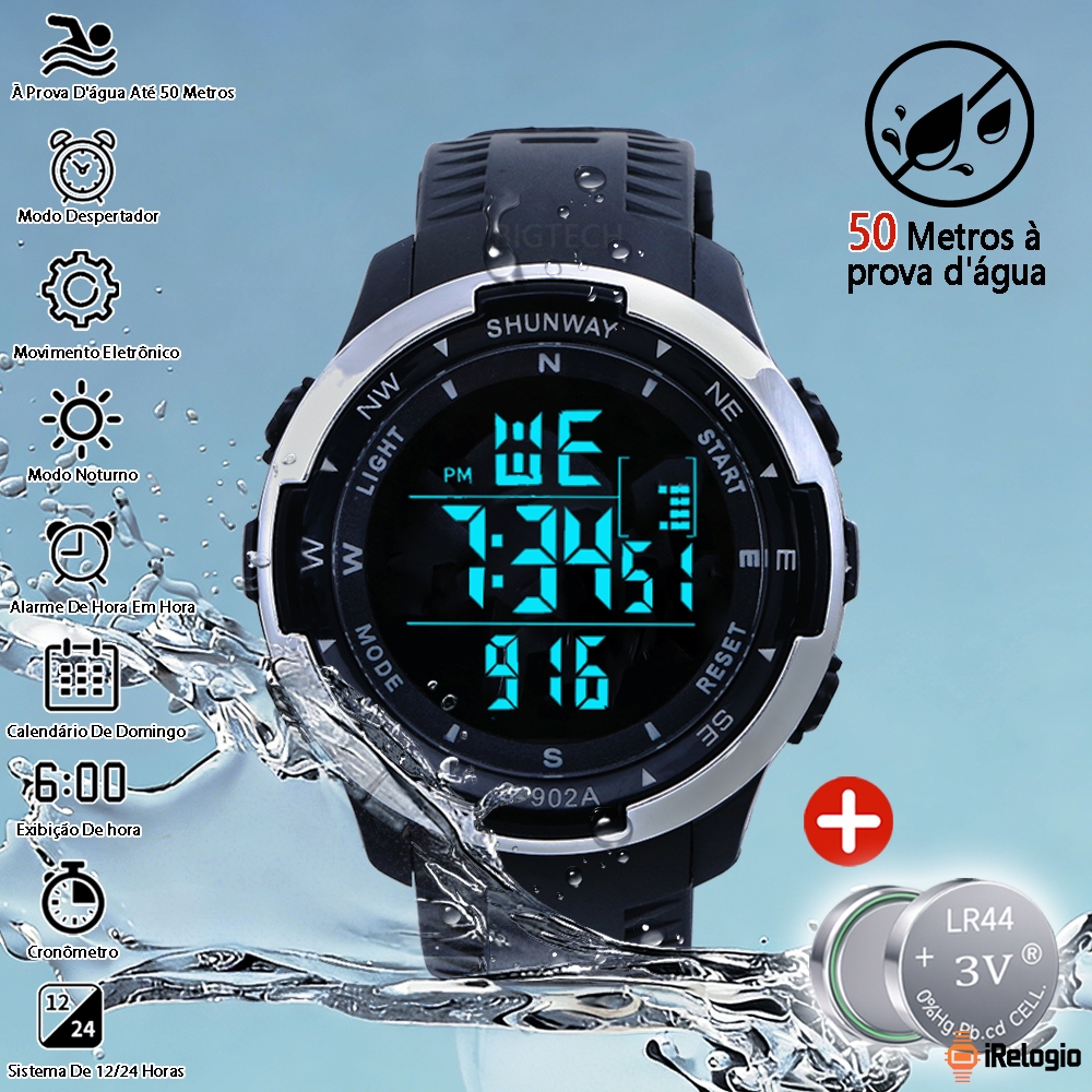 Relógio Eletrônico Original Esportivo à Prova D'água Estudantil Luminoso Masculino Eletrônico em Oferta na Shopee