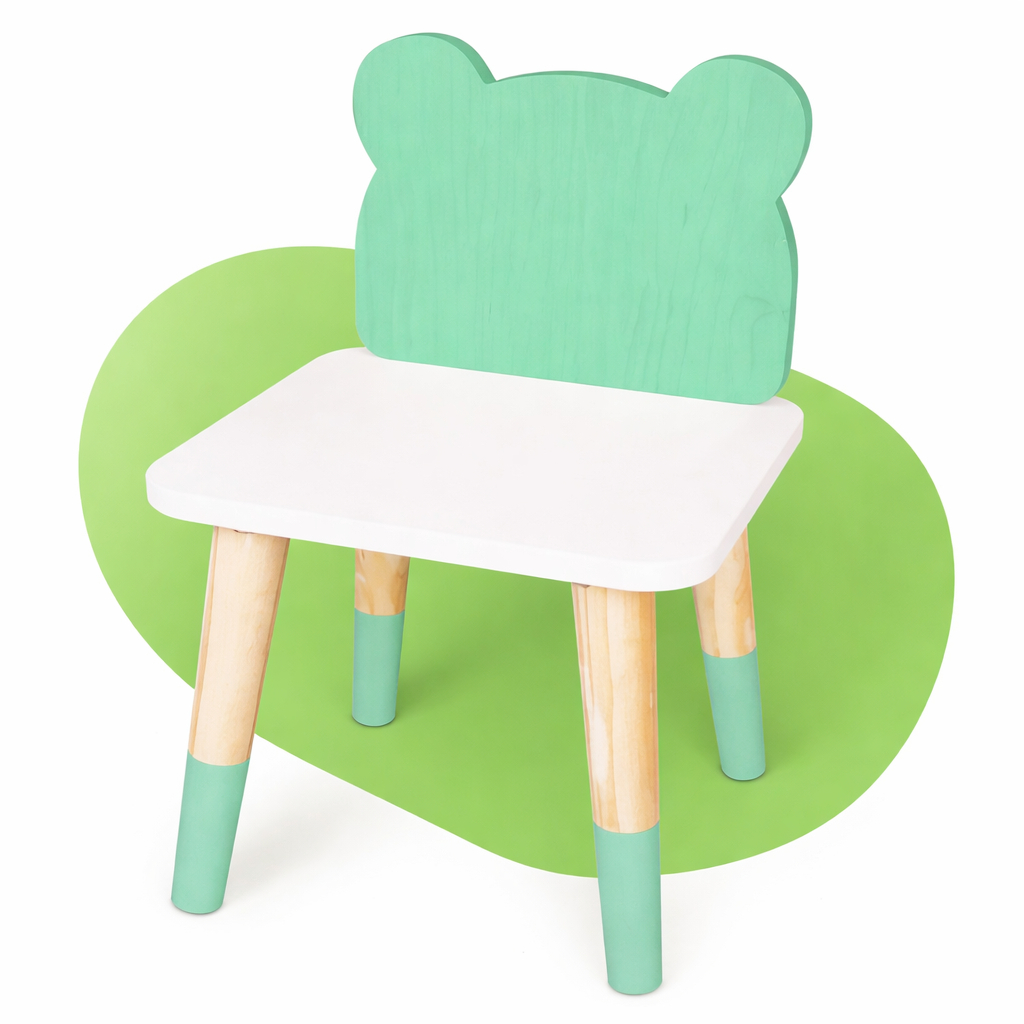 Imagem Cadeira Infantil Madeira Urso Grande A partir de 7 Anos Mobiliário Quarto Lúdico Brinquedo Criança Kit Livro Educativo