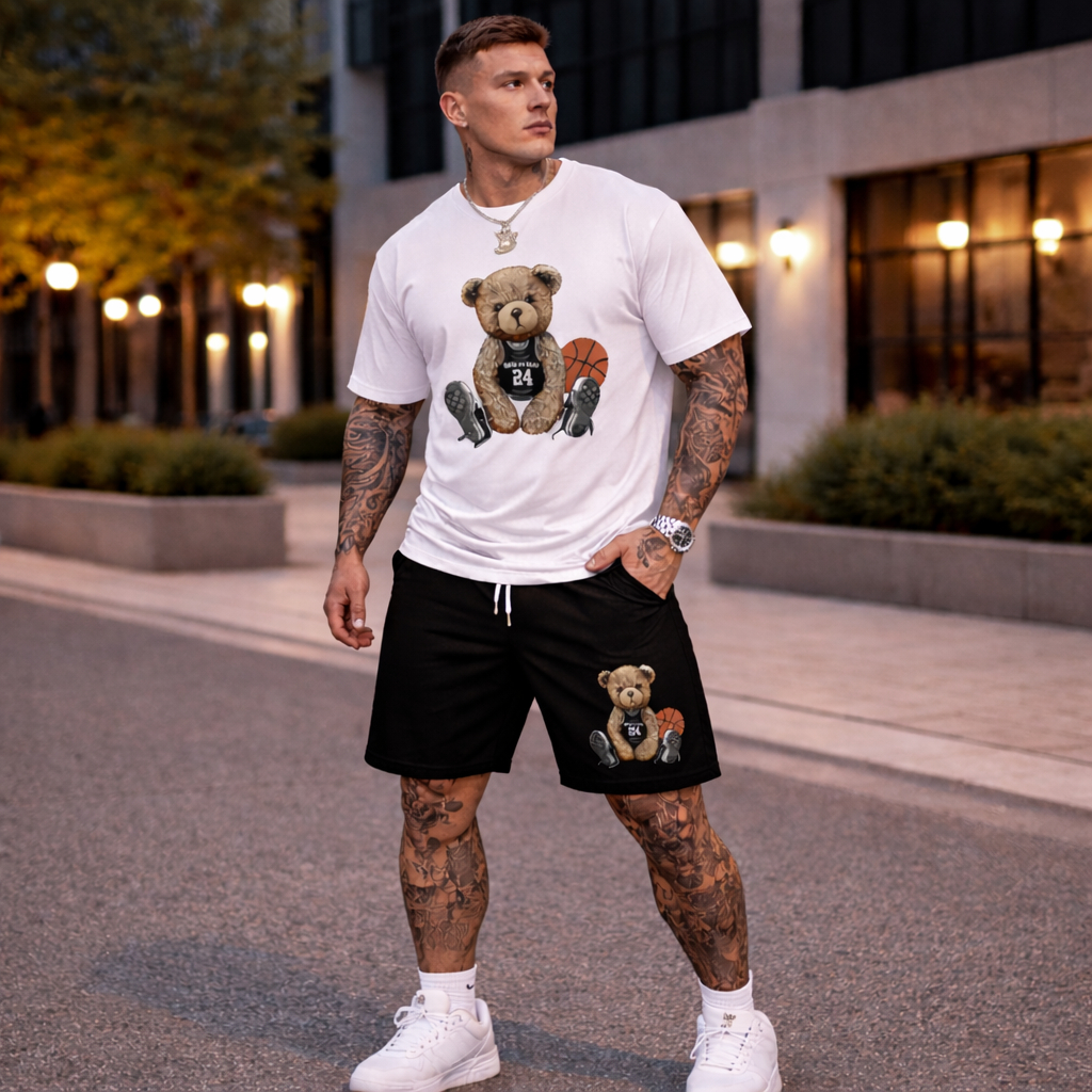 Conjunto Camiseta + Shorts Mauricinho Masculino URSO BASQUETE Lançamento Alta Qualidade Exclusivo