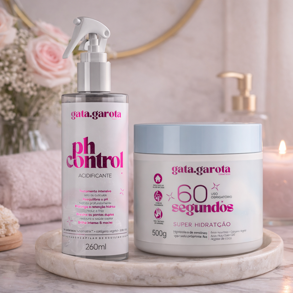 Kit de Tratamento para cabelo seco e opaco com Acidificante e Mascara de Tratamento Capilar