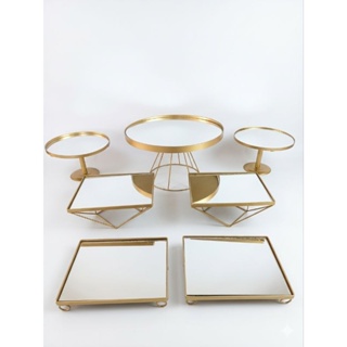 bandejas e boleira luxo kit com 7 peças festa mesa decoração em Oferta na Shopee