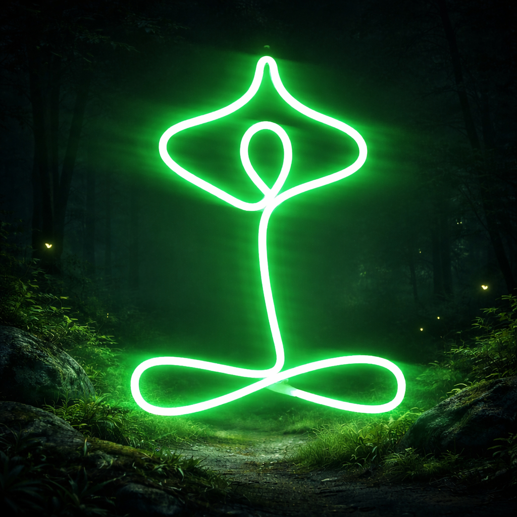 Imagem Luminária Led Neon Meditação Yoga 25 Cm Bivolt Letreiro Decoração Zen Academia Quarto Festa Balada Luz Parede Iluminação