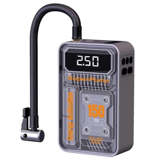 Bomba de Ar Elétrica Portátil Recarregável 150 PSI Inflador de Pneus com Display LCD