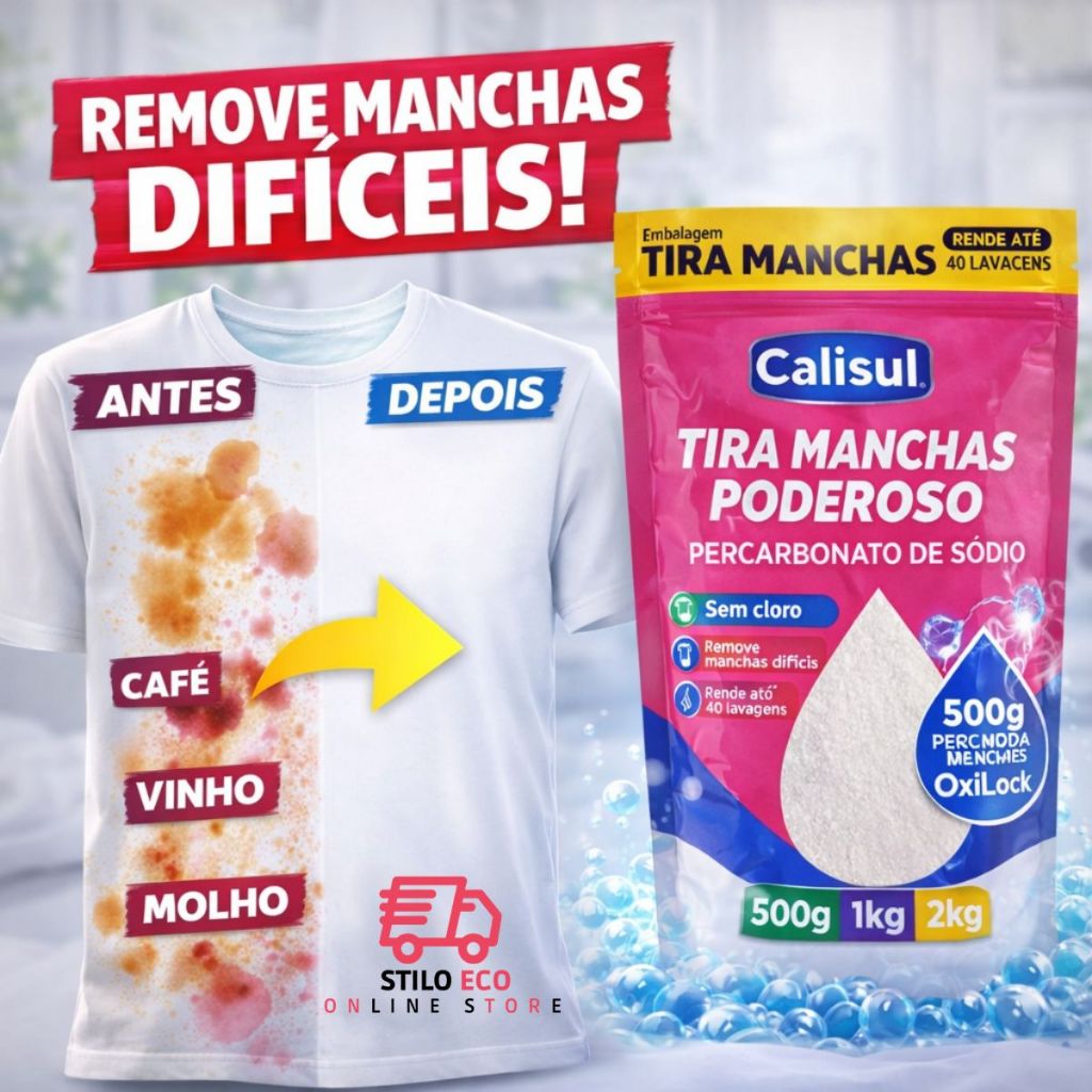 Percarbonato de Sódio 100% Puro Tira Manchas Sem Cloro Oxigênio Ativo Kit Econômico