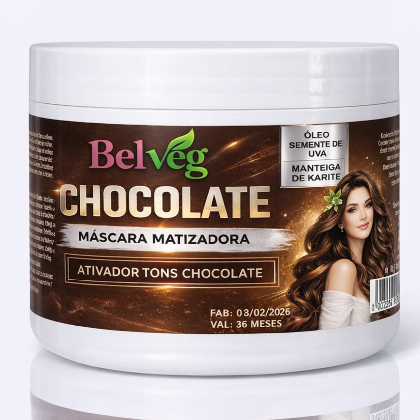 Máscara Tonalizante Chocolate S/ Amônia - Resultado 100% Natural com Hidratação Belveg